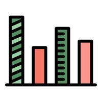 Market statistics icon color outline vector