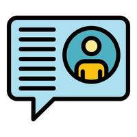 Chat target audience icon color outline vector