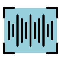 Sound wave icon color outline vector