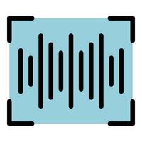 Sound wave icon color outline vector