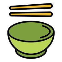 Empty ramen bowl icon color outline vector