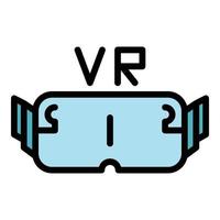 Virtual reality eco icon color outline vector