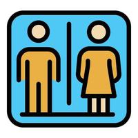 Restroom wc icon color outline vector