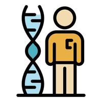 Genetic engineer icon color outline vector