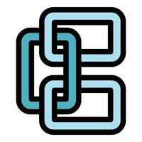 Digital chain icon color outline vector