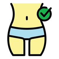 Done slimming icon color outline vector