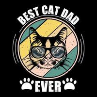 mejor camiseta de papá gato, diseño de camiseta de gato, camiseta de vector de gato