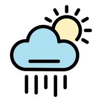 Rain cloud icon color outline vector