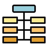 Hierarchy structure icon color outline vector