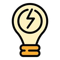 Light bulb energy icon color outline vector