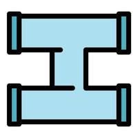 Bath pipe icon color outline vector