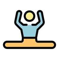 vector de contorno de color de icono de hombre gimnasta