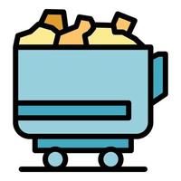 Garbage container icon color outline vector