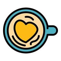 Heart latte icon color outline vector