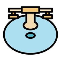 Bathroom sink icon color outline vector