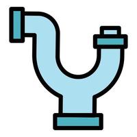 Sanitary pipe icon color outline vector