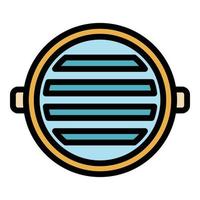 Sewage manhole icon color outline vector