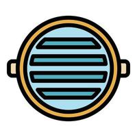 Sewage manhole icon color outline vector