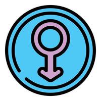 Gender wc man sign icon color outline vector