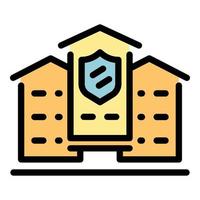 Sale secured house icon color outline vector