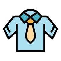 Tshirt uniform icon color outline vector