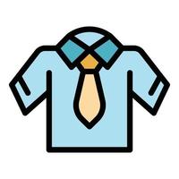 Tshirt uniform icon color outline vector