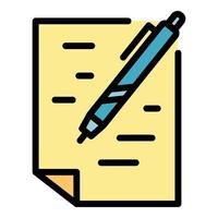 Written test icon color outline vector