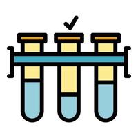 Test tubes stand icon color outline vector