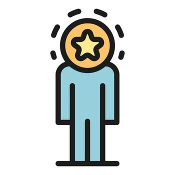 Vip hierarchy icon color outline vector