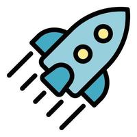 Startup rocket icon color outline vector
