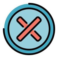 Rejected sign icon color outline vector