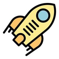 Startup rocket icon color outline vector