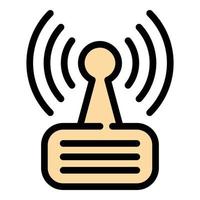 Radio consumption icon color outline vector