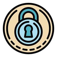 Locked problem icon color outline vector