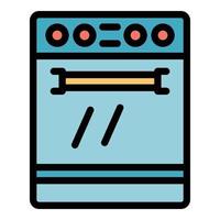 Food gas stove icon color outline vector