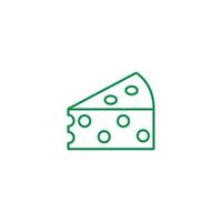 eps10 icono de arte de línea abstracta de queso vectorial verde o logotipo aislado en fondo blanco. símbolo de esquema de producto agrícola en un estilo moderno y plano simple para el diseño de su sitio web, logotipo y aplicación móvil vector