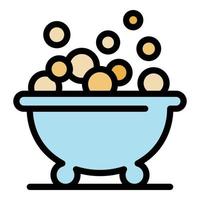 Bathtub foam bubble icon color outline vector