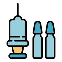 Syringe icon color outline vector