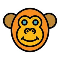 Gibbon icon color outline vector