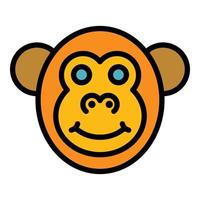 Gibbon icon color outline vector