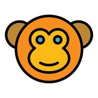 Gibbon monkey icon color outline vector