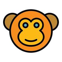 Gibbon monkey icon color outline vector