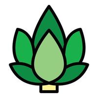 vector de contorno de color de icono de alcachofa flor