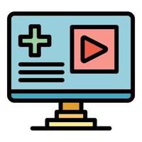 Doctor video player icon color outline vector