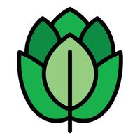 Organic artichoke icon color outline vector