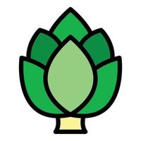 Fresh artichoke icon color outline vector