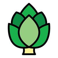 Fresh artichoke icon color outline vector