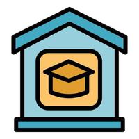 Home online learning icon color outline vector