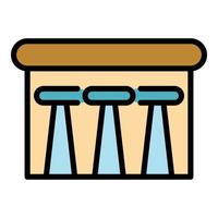 Bar table icon color outline vector