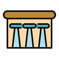 Bar table icon color outline vector